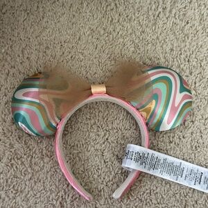 Disney Parks Pink and Green Swirl Ear Headband